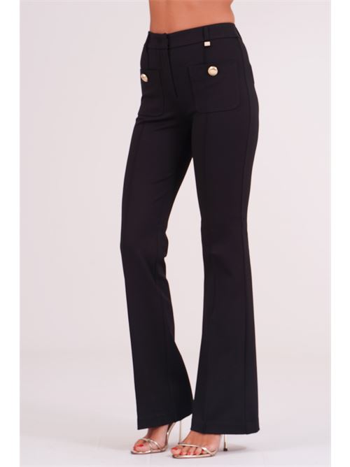 Pantalone a zampa in punto milano Luckylu Milano | PA30PMBLACK